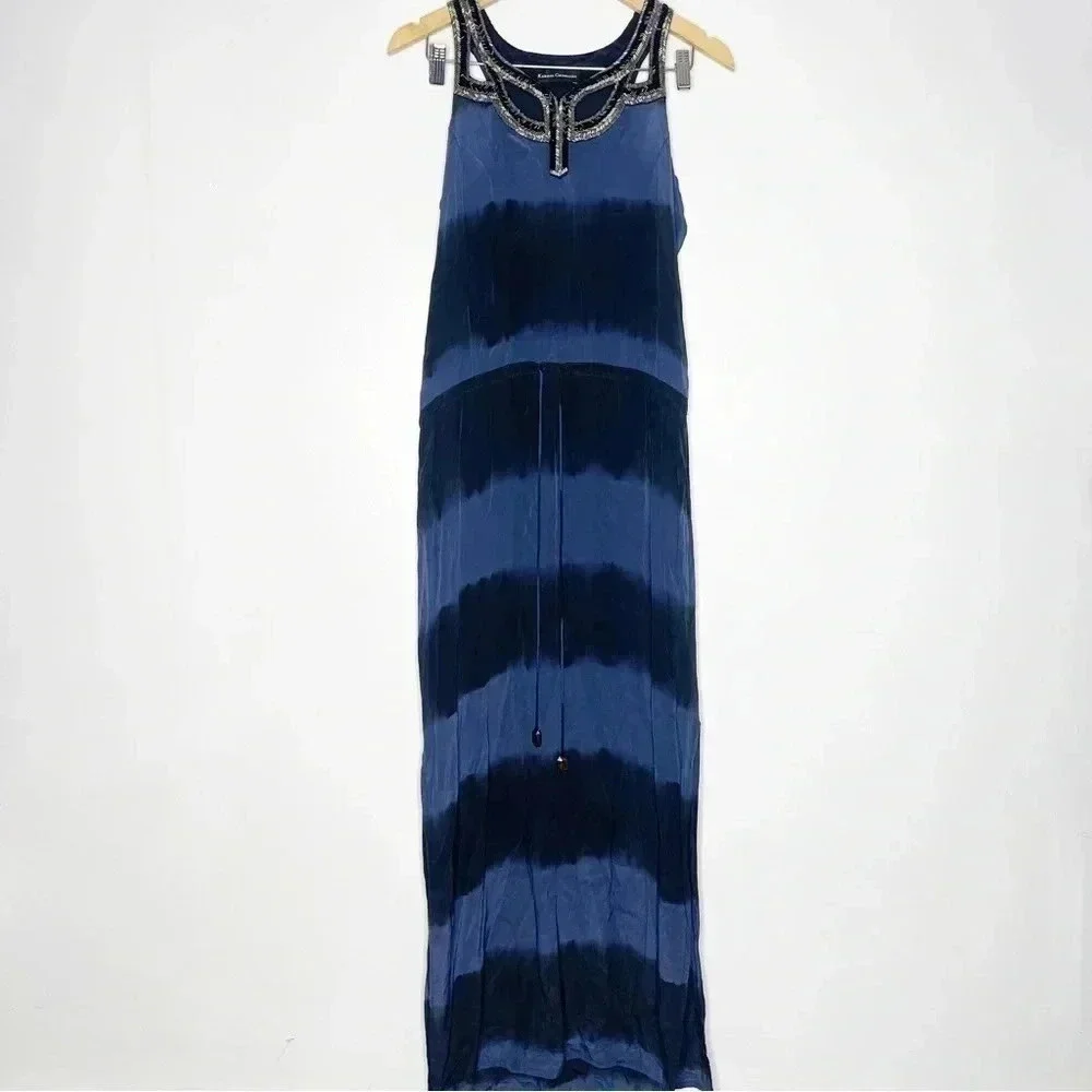 Karina Grimaldi x Revolve Beaded Silk Maxi Dress Size Small